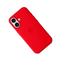 Protector de Silicona semi rgido Rojo iPhone 16