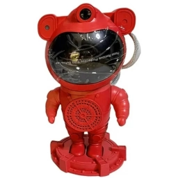 Lampara ASTRONAUTA LUZ DE AURORA CON LUNA y Parlante - ROJO