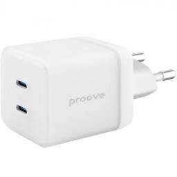 Cargador Proove Pure GaN Max 67W TipoC(QC3.0, PD3.0) x2 - White